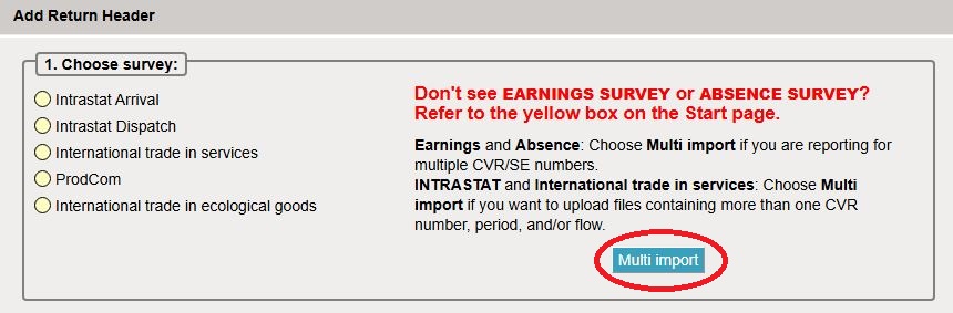 Screenshot of button to click when uploading by multi import in IDEP.
